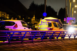 Stafford Road following the collision which killed Hopton Gayle