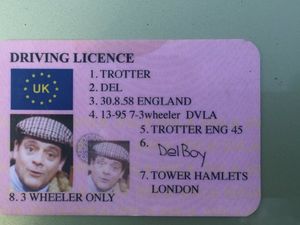 Supporting image for story: Someone handed over a Del Boy Trotter driving licence to the police but it wasn’t their only mistake