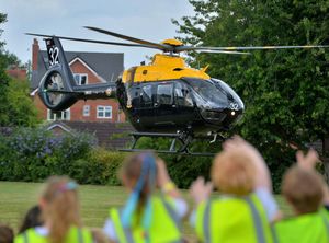Supporting image for story: Helicopter drops in to school to inspire pupils into science, technology and maths