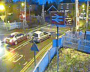 British Transport police released CCTV footage recorded at Wem crossing which showed a succession of motorists blatantly disregarding the flashing red lights and other warning signs by driving over the crossing