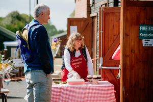 Wendy Taylor with the birthday cake on Saturday
