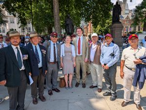 David Chadwick with Gurkha veterans demonstrating against the injustice in Parliament Square last week alongside Liberal Democrat Defence Spokesperson Helen Maguire.