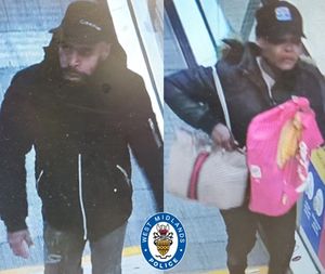 Do you recognise either of these two? Police would like to talk to them after items were taken from a Tesco in Walsall and security guard was assaulted