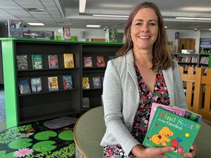 Hayley Coles in Stafford Library.