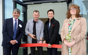 Nigel Owens MBE officially cut the ribbon on the 4,960 sq ft Grade A office building