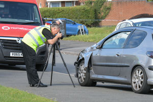 The Peugeot was damaged by the impact of the 75mph crash. Photo: SnapperSK