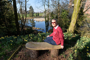 Vicky Bagnall admires the view in the castle grounds which are now open to visitors
