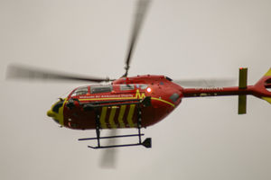 An air ambulance was seen landing in Harlescott at about 4.20pm. Photo: Andrew Grimstead