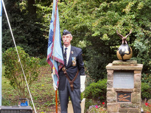 Eileen's husband Mick, a standard bearer, at Wolverhampton RAFA Club's 2013 memorial service