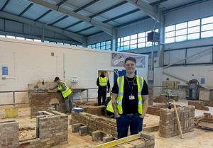 Dextra Rich while doing his Bricklaying Apprenticeship