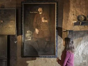 Supporting image for story: Chirk Castle restoration of rare portrait of disabled servant to feature in BBC show