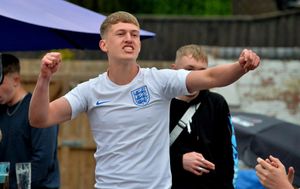 Fans at The Old Bush, Albrighton