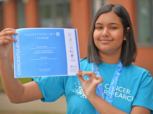 Supporting image for story: Splash for cash! Wolverhampton schoolgirl swam 100 lengths in charity effort