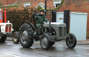 Gareth Webber taking part in the Shropshire tractor run from Bridgnorth to Pattingham