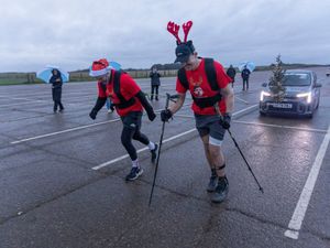 Supporting image for story: Pair raise over £12k for charity by pulling Kia Picanto 30 miles in 24 hours