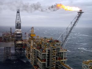 An oil rig in the North Sea