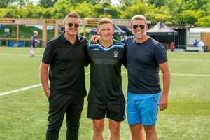 Ex-Walsall players Chris Marsh (left), Wayne Thomas (centre) and Jimmy Walker (right).