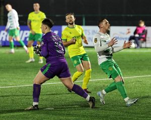 Though the Saints made history in Europe, they found the defence of the Cymru Premier crown a little trickier this season, losing six times - five of those before the turn of the year, including this defeat to Caernarfon Town in which striker Declan McManus rues a missed opportunity (Picture: The New Saints)