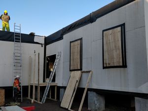 Supporting image for story: New maternity unit lifted into place at Telford hospital