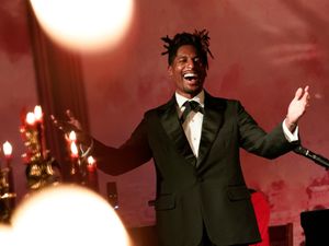 Supporting image for story: Jon Batiste performs at US President Joe Biden’s first state dinner