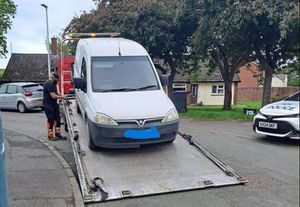An untaxed van was seized on Sandford Avenue in Shrewsbury. Picture: West Mercia Police. 