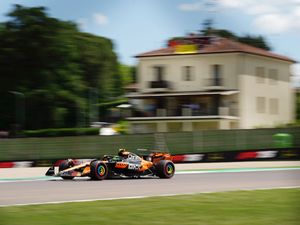 Lando Norris drives his car