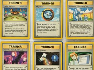 A page from the Neo Destiny set including the Shining Charizard #107/105.