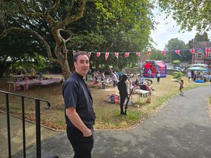 Father Stuart at the fete 