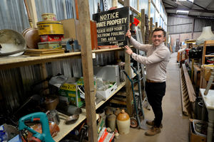 WOLVERHAMPTON COPYRIGHT TIM STURGESS EXPRESS AND STAR 15/05/2023 . Mitchell from Smiths Auctions, Boningale, who has set up a new auction business from scratch..He was inspired to do so after discovering a knack of finding things on car boots. ..