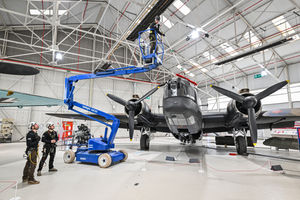 Cleaning of the Vickers Wellington at the museum. Picture: Bob Greaves