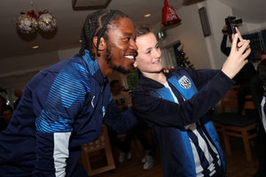James Dobbins takes a selfie with Romaine Sawyers. Photo: AMA
