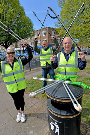 Debbie Lake, Andy Biddle and Richard Parkin who set up litter groups during lockdown which have now spread across the whole of Sutton Coldfield. 