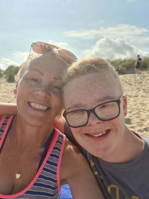 Christian Peacock enjoys a holiday with his mother Katie