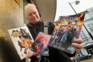 Pics of Shrewsbury based comic book artist: Mike Perkins with his three new releases. Mike grew up in Wolverhampton.