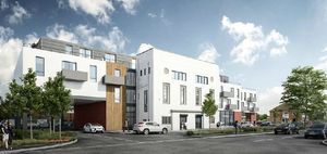 An artist's impression of how the housing and retail complex will look