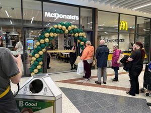 Supporting image for story: Watch: Hungry Big Mac fans 'lovin' it' as Telford town centre McDonald's reopens after a month