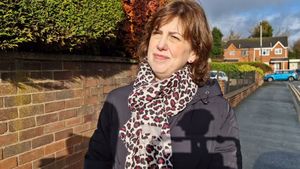 Lucy Powell on a visit to Rowley Regis