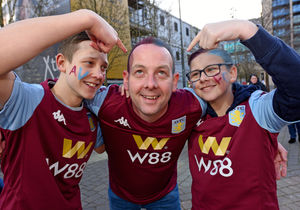 Andy Salter, with sons George, aged 14 and Harry, aged 11, from Kings Norton....