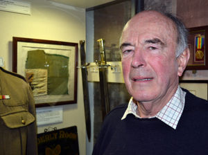 Lt Col John Marsham, who is organising centenary commemorations, in front of the Bligny display at Shropshire Regimental Museum.