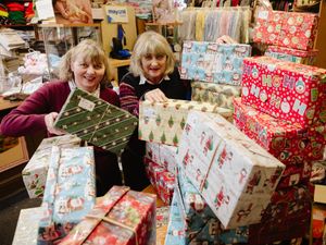 Supporting image for story: Sisters collecting shoeboxes full of Christmas presents to send to disadvantaged kids