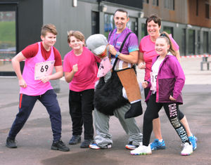 Sixteen-year-old Connor Bishop, 12-year-old Noah Bailey-Maloney, principal Rod Hughes, vice-principal Bridget Ball, and 11-year-old Brooke Cawood