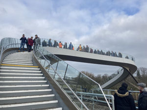 Supporting image for story: Residents bemoan money spent on new railway footbridge that's 'attracting ridicule'