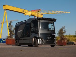 Supporting image for story: Self-driving bus service takes to the road in Belfast’s Titanic Quarter