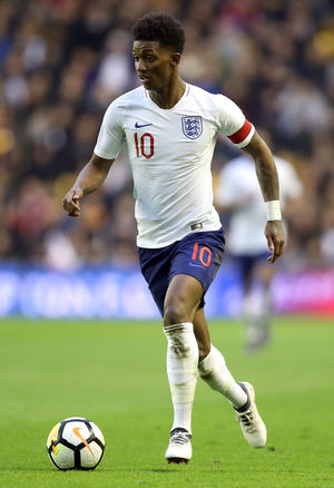 Former Birmingham City player Demarai Gray in action for England Under 21s at Molineux