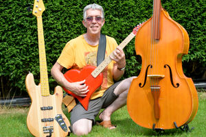 Shropshire Council worker Clive Yates with the music he made during lockdown