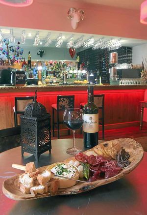 Camembert, cured meats and antipasta.