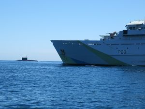 HMS Tyne monitoring the Krasnodar