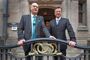 Reform UK Staffordshire County Council group and group leader before the first full council meeting. Left, leader Ian Cooper and deptuy leader Martin Murray.
