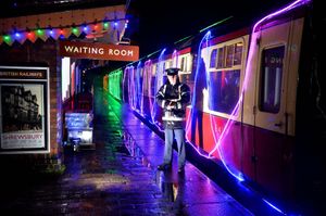 LAST COPYRIGHT SHROPSHIRE STAR STEVE LEATH 10/12/2019..Pic in Bridgnorth at the Severn Valley Railway where they had there Lights and Steam event ( pics taken in torrential rain).  Tony Fielding..