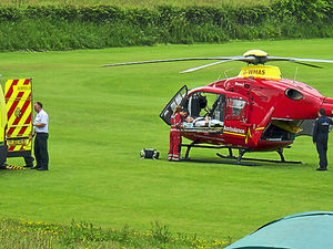 Supporting image for story: Air ambulance takes collapsed man to hospital